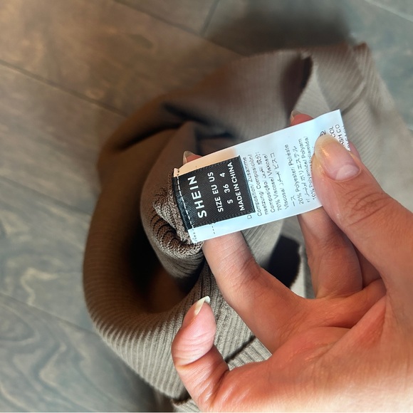 Nude Bodycon Ribbed Sweater Dress - Picture 6 of 7